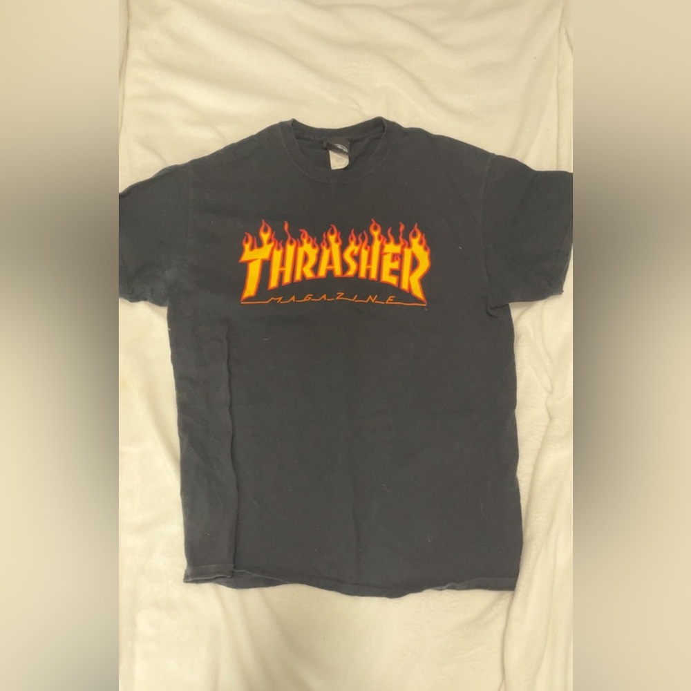 Black cotton graphic T-shirt